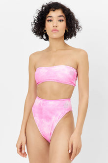 Jean Terry Bandeau Bikini Top Distorted Pink Dye