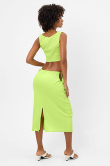 Jenny Plisse Midi Skirt Kiwi