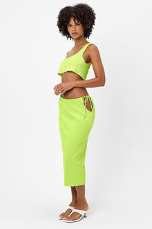 Jenny Plisse Midi Skirt Kiwi