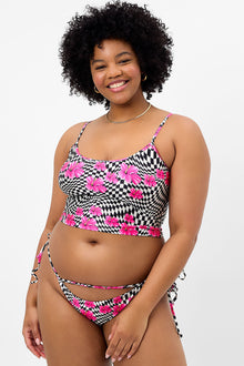 Keira Shine Cheeky Bikini Bottom Black Morrison Hibiscus