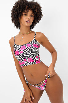 Keira Shine Cheeky Bikini Bottom Black Morrison Hibiscus