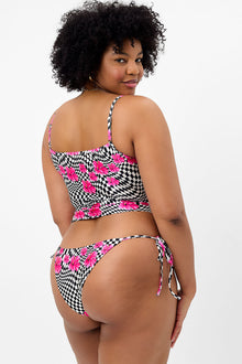 Keira Shine Cheeky Bikini Bottom Black Morrison Hibiscus
