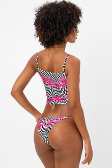 Keira Shine Cheeky Bikini Bottom Black Morrison Hibiscus