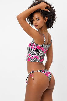 Keira Shine Cheeky Bikini Bottom Black Morrison Hibiscus