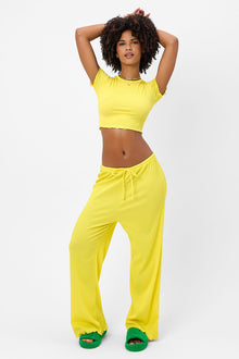 Lauryn Plisse Crop Top Pina Colada