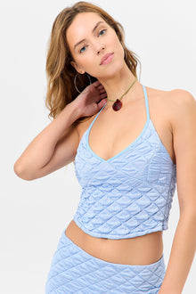 Marlowe String Halter Top Baby Blue
