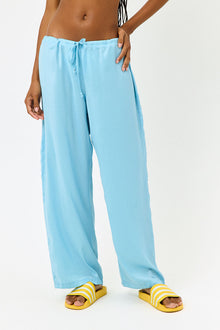 Michelle Baby Blue Satin Wide Leg Pants