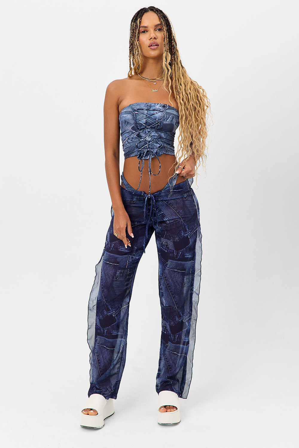 Molly Low Rise Pants Blue Jean