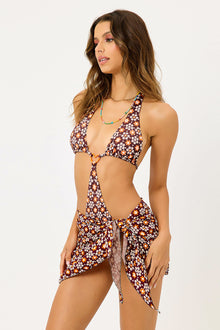 Paraiso Brown Buttercup Floral Wrap Sarong
