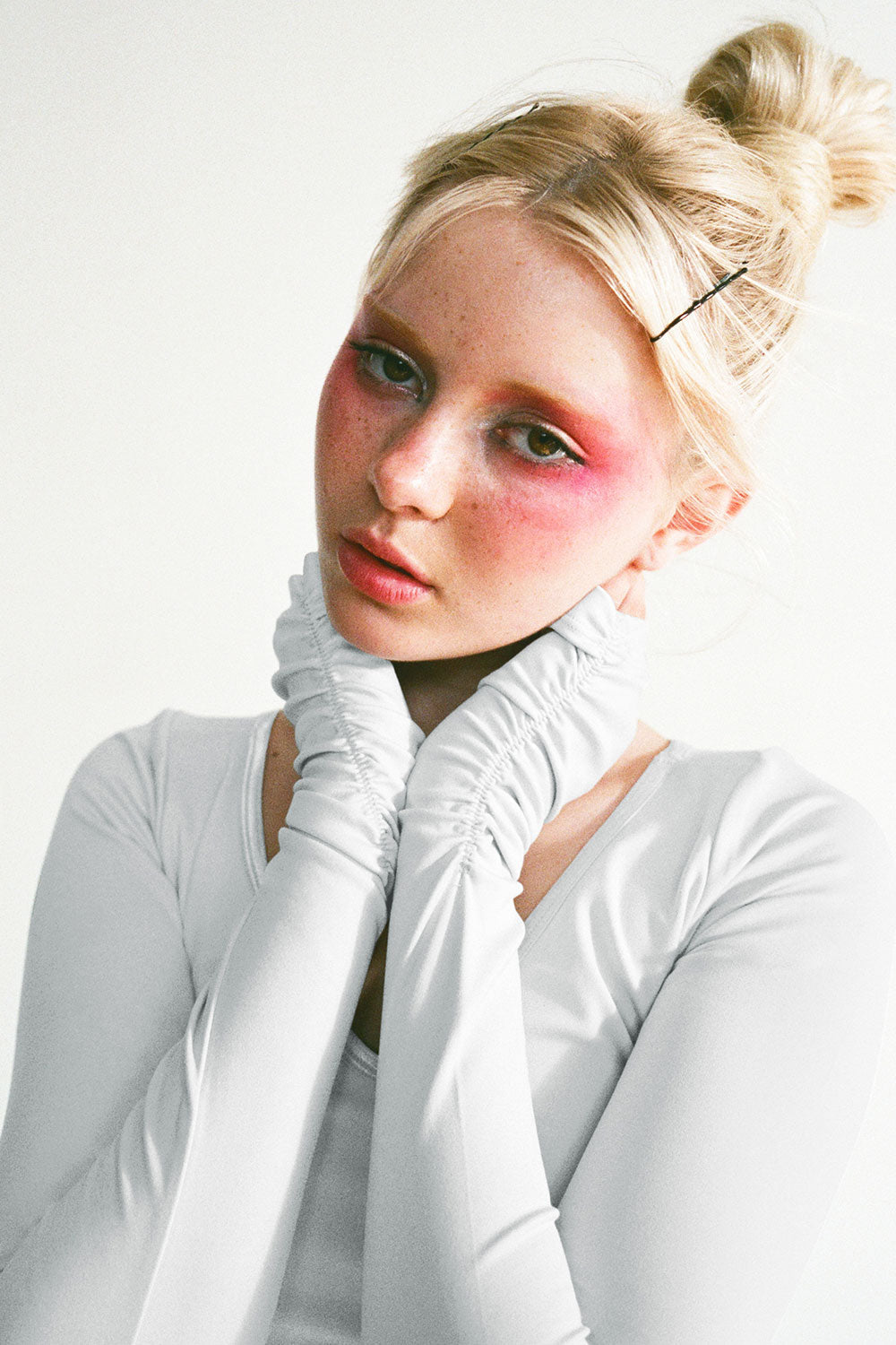 Plie V-Neck Long Sleeve Top Icy Gray