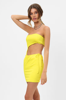 Renee Plisse Strapless Tube Dress Pina Colada