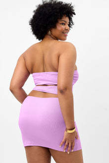 Richie Plisse Strapless Dress Wisteria