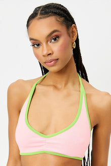 Sawyer Summer Melon Terry Halter Bikini Top 
