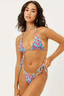 Tia Blue Magic Terry Floral Bikini Bottom