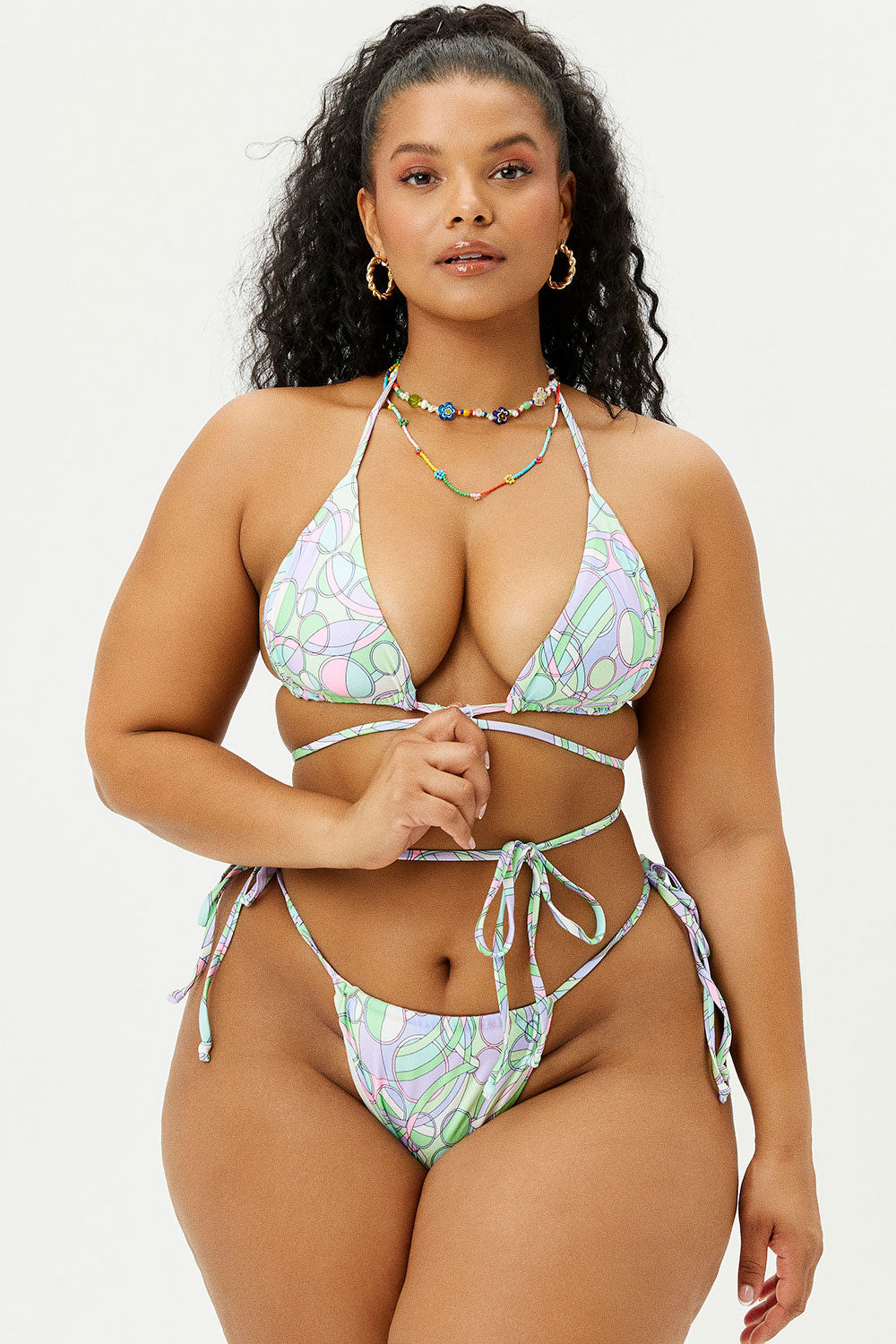 Tia Vortex String Bikini Bottom Extended