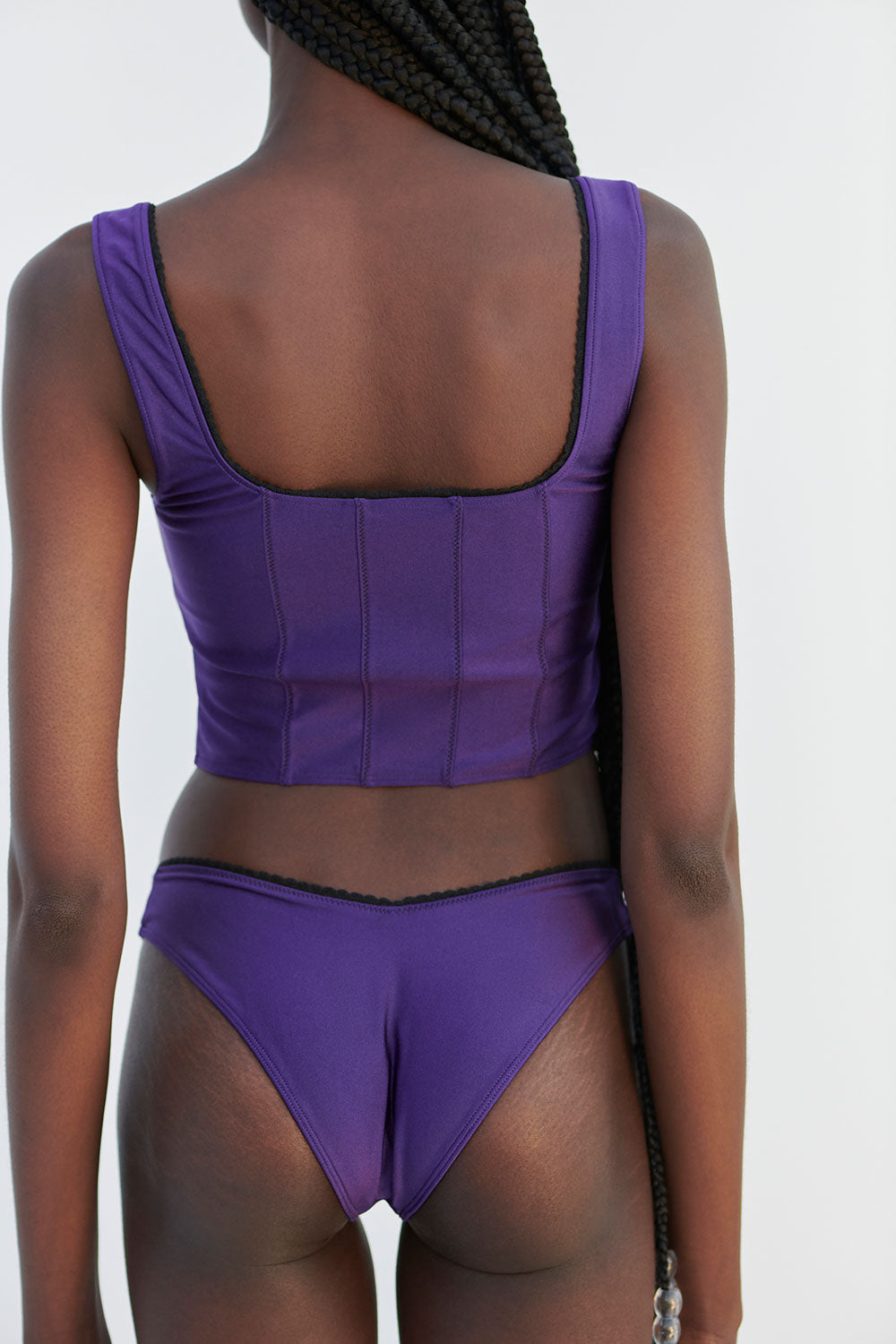 Victoria Shine Crop Top Candied Violet