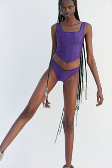 Victoria Shine Crop Top Candied Violet