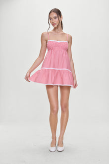 Baby Gingham Mini Dress Ladybug Gingham
