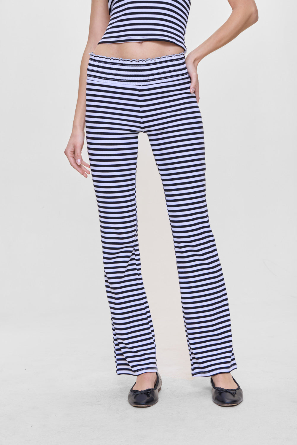 Bambi Striped Flare Pants Silhouette Stripe