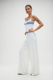 Barrymore Knit Pants in Hampton Stripe with Blue Trim