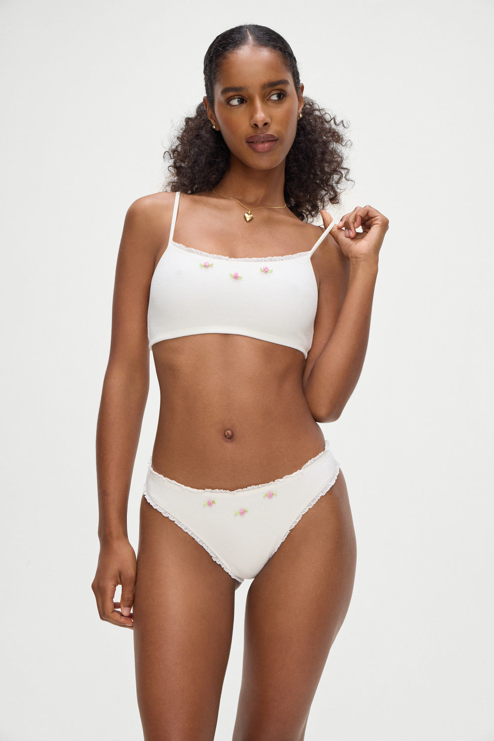 Bay View Waffle Top Bralette White