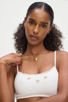 Bay View Waffle Top Bralette White