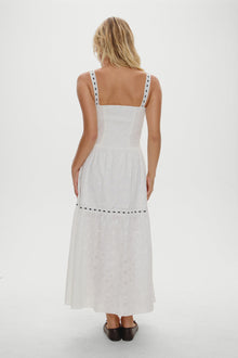 x BELLA HADID Bishop Eyelet Maxi Dress - Salt Air Eyelet