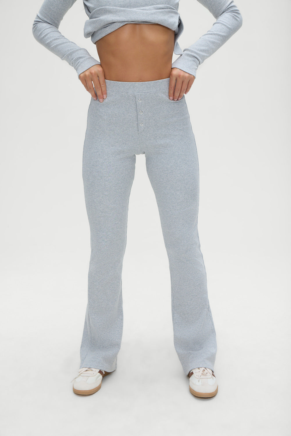 Blair Cotton Pants in Heather Grey