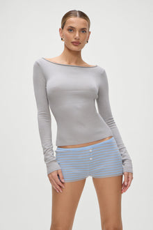 Bradley Knit Booty Shorts Dewdrop Stripe