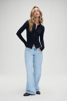 Brooks Button Up Sweater Black