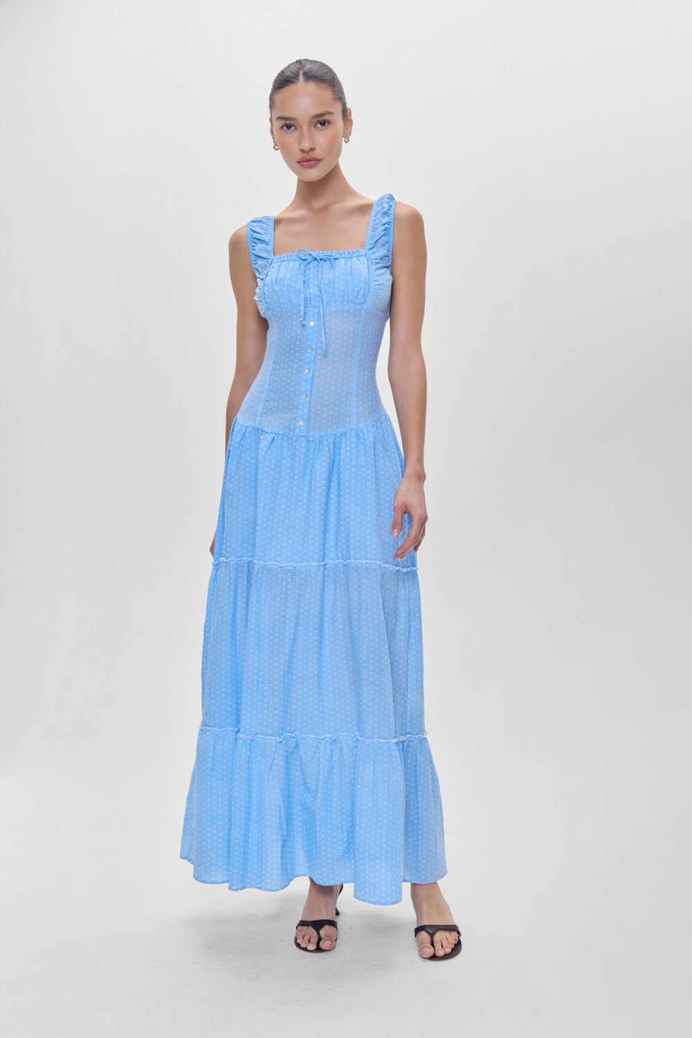 Christabelle Polka Dot Maxi Dress Raindrop Print