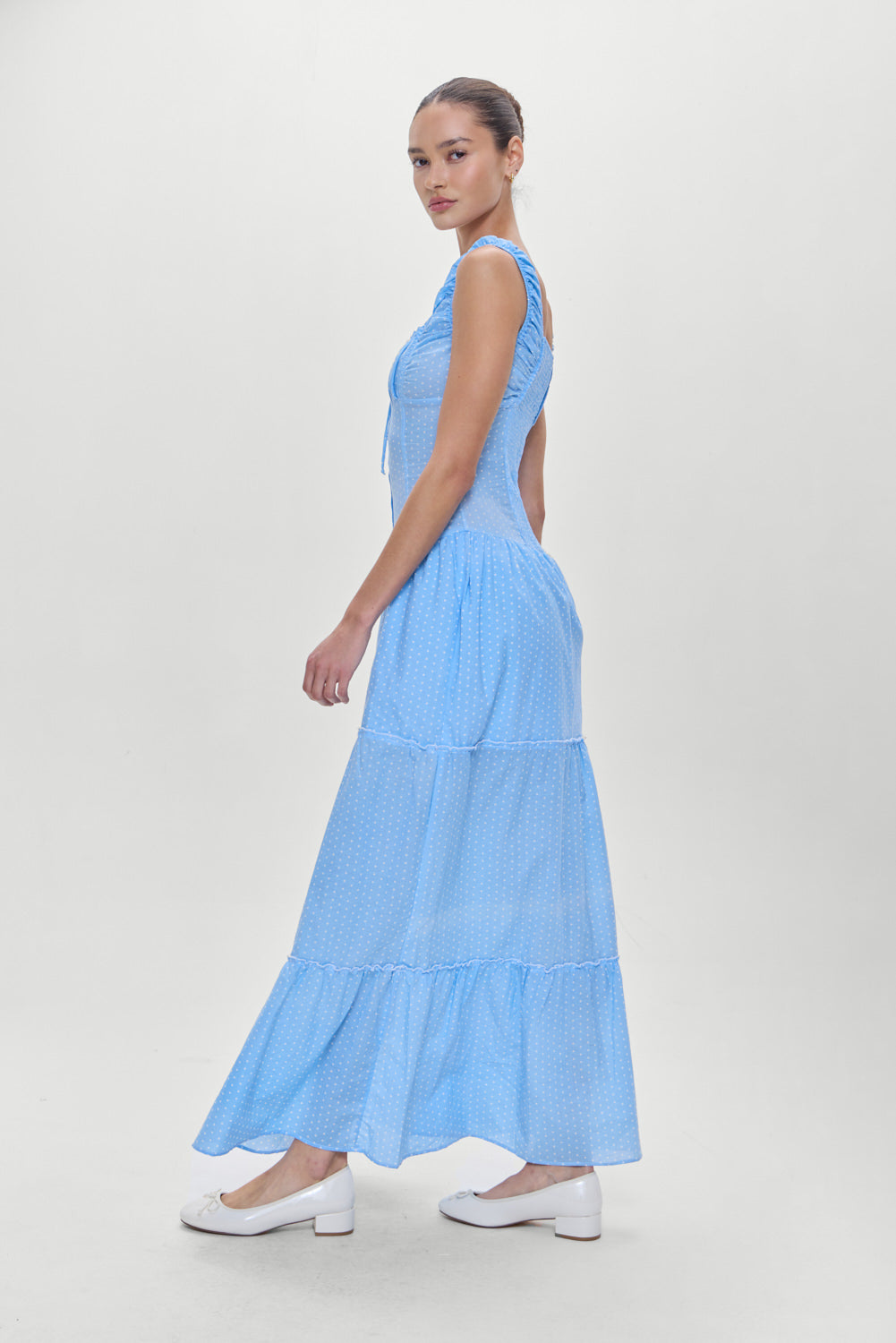 Christabelle Polka Dot Maxi Dress Raindrop Print