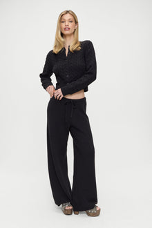 Dudley Cable Knit Cardigan Black