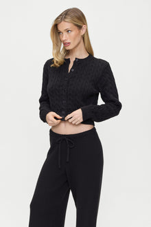 Dudley Cable Knit Cardigan Black