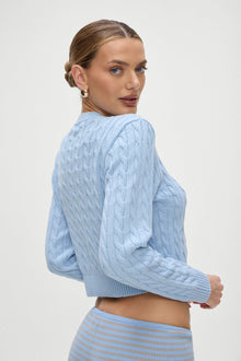 Dudley Cable Knit Cardigan Dewdrop