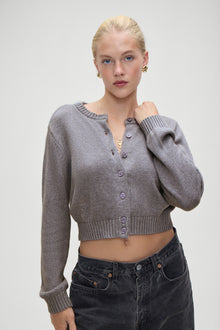 Dudley knit cardigan rain cloud