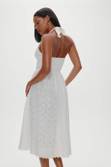 x BELLA HADID Fort Worth Fairy Midi Dress - Salt Air Eyelet