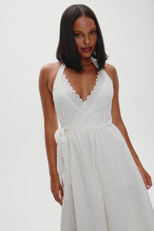 x BELLA HADID Fort Worth Fairy Midi Dress - Salt Air Eyelet