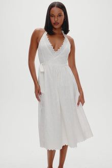 x BELLA HADID Fort Worth Fairy Midi Dress - Salt Air Eyelet