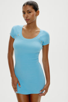 Haze Knit Mini Dress - Blue Vanilla