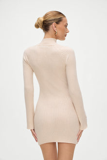 Isla Long Sleeve Mini Dress in Cream