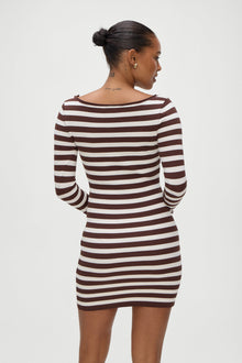 Luca Knit Mini Dress Brown Sugar Stripe