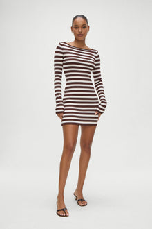 Luca Knit Mini Dress Brown Sugar Stripe