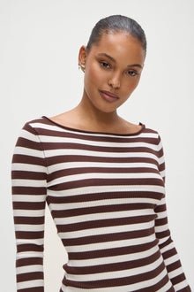Luca Knit Mini Dress Brown Sugar Stripe