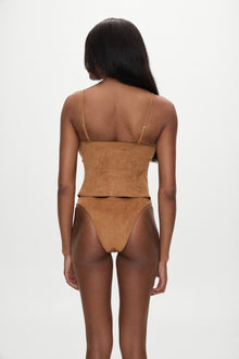 BELLA HADID Lucy Tankini Bikini Top Sunkissed Suede
