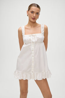 Marilyn Poplin Mini Dress in White
