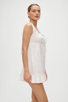 Marilyn Poplin Mini Dress in White