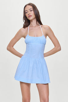 Robin Polka Dot Mini Dress Raindrop Print