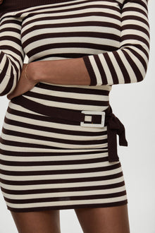 BELLA HADID Saloon Knit Mini Dress Cowboy Stripe