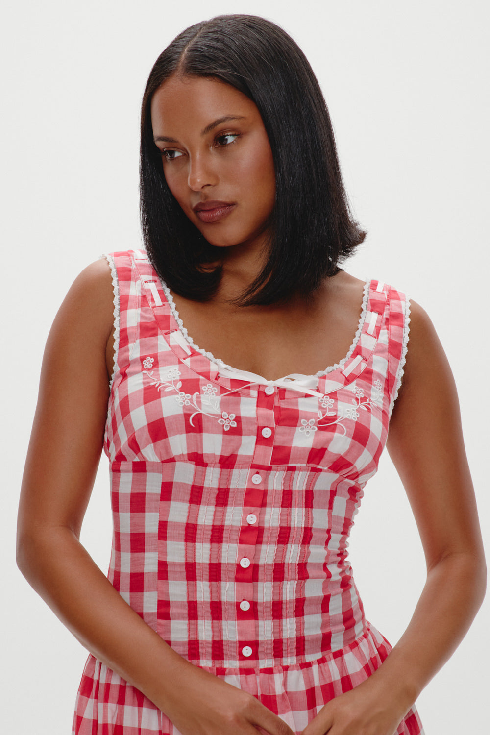 x BELLA HADID Southern Belle Midi Dress - Malibu Picnic